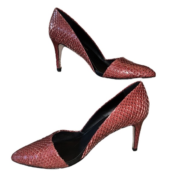 Rebecca Minkoff Paprika Python Leather Snakeskin Brie D’Orsay Heels - 7 - Picture 4 of 16